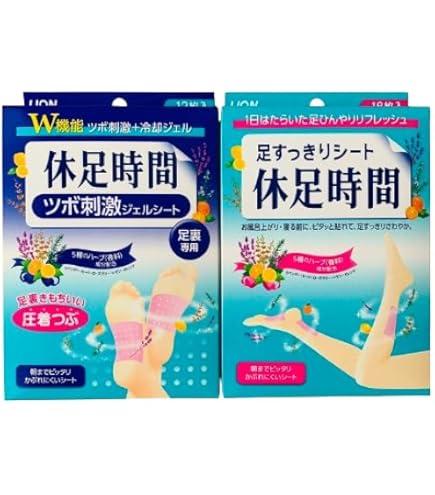 Amazon.co.jp: 休足時間 ツボ刺激ジェルシート 12枚(4枚×3袋) ×2箱